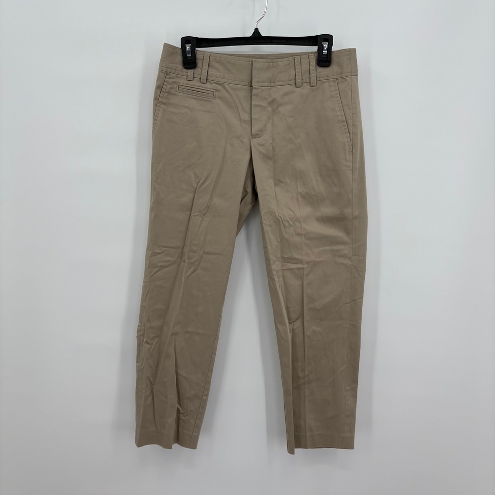 Banana Republic Womens 6 Sateen Crop Khaki Tan Pants 895357-00 SPR 12 Slim Chino